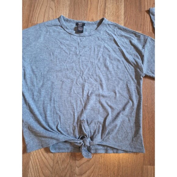 Forever 21 Gray Twist Tie Front Long-Sleeve Pullover Top Shirt  Youth Size 11-12 - Picture 3 of 7